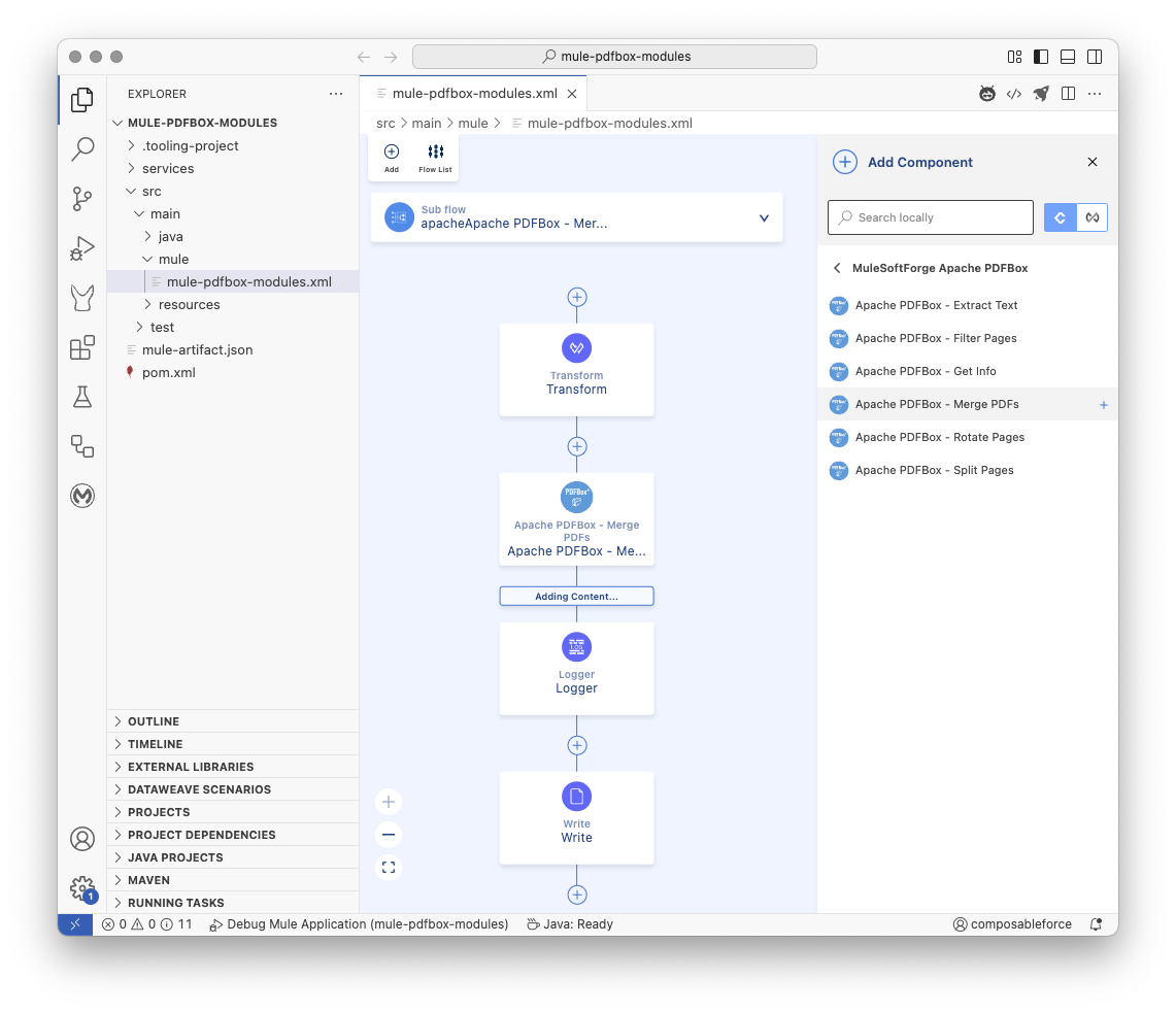 Apache PDFBox - Merge PDFs | MuleSoftForge